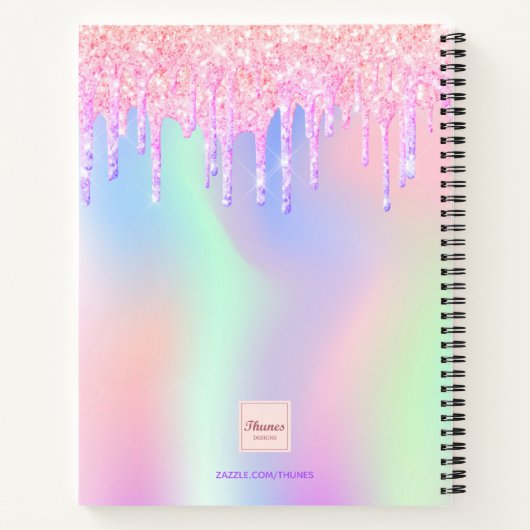 Carnet Sketchbook rose violet parties scintillant iridesc (Dos)