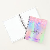 Carnet Sketchbook rose violet parties scintillant iridesc (Intérieur)