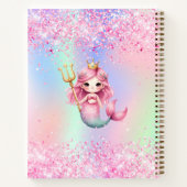 Carnet Sketchbook sirène princesse holographique rose (Dos)