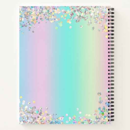 Carnet Sketchbook Unicorn Holographic Parties scintillant (Dos)