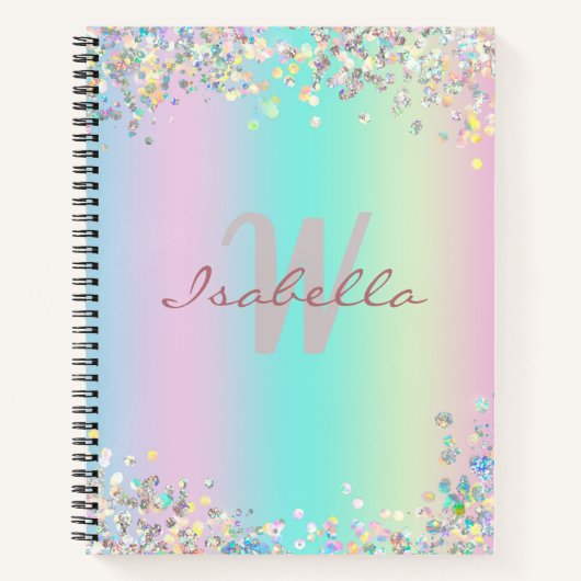 Carnet Sketchbook Unicorn Holographic Parties scintillant (Devant)