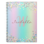 Carnet Sketchbook Unicorn Holographic Parties scintillant (Devant)
