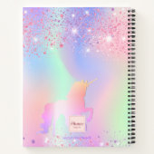 Carnet Sketchbook unicorn parties scintillant rose irides (Dos)