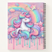 Carnet Sketchbook unicorn pink gold stars notebook (Dos)