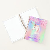 Carnet Sketchbook unicorn rose holographique (Intérieur)