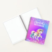 Carnet Sketchbook Unicorn rose pourpre Nom Iridescente (Intérieur)