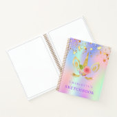 Carnet Sketchbook unicorne face rose or étoile holographi (Intérieur)