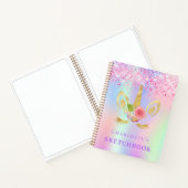 Carnet Sketchbook unicorne face rose violet holographique (Intérieur)