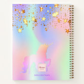 Carnet Sketchbook unicorne or rose étoiles holographique  (Dos)