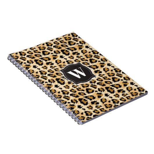 Carnet Sketchy Classic Leopard Motif avec Monogramme pers (Côté Droit)