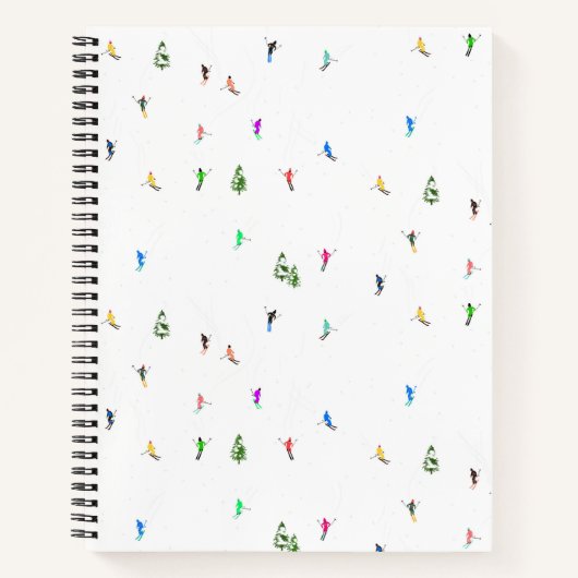 Carnet Ski alpin d'hiver Ski Ski Ski Motif (Devant)