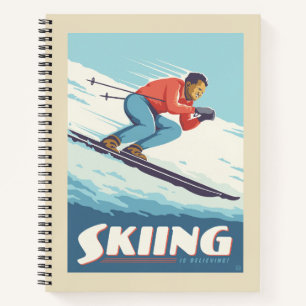 Carnet Ski est croire Retro Print