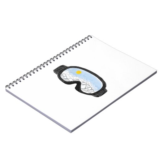 Carnet Ski Goggles Mountain View Illustration (Côté gauche)