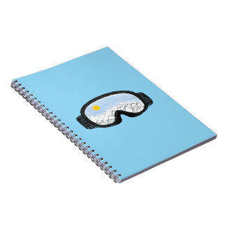 Carnet Ski Goggles Mountain View Illustration Bleu clair