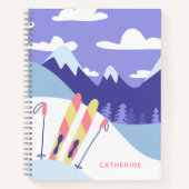 Carnet Ski moderne Ski d'hiver pistes de ski personnalisé (Devant)