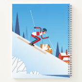 Carnet Ski moderne Ski hiver Dessin de ski Nom personnali (Dos)