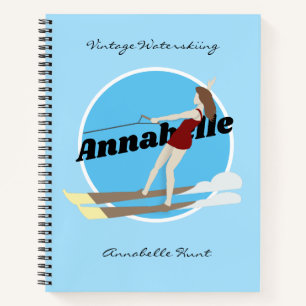 Carnet Ski nautique de style vintage