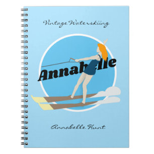 Carnet Ski nautique de style vintage