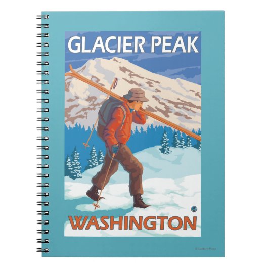 Carnet Skier transportant ski de neige - Glacier Peak, WA (Devant)