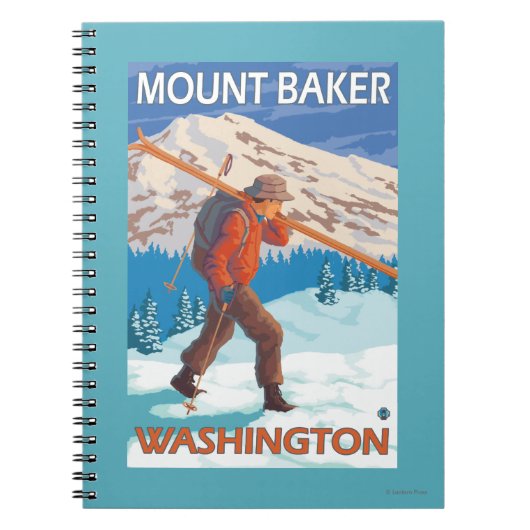 Carnet Skier transportant ski de neige - Mount Baker, WA (Devant)