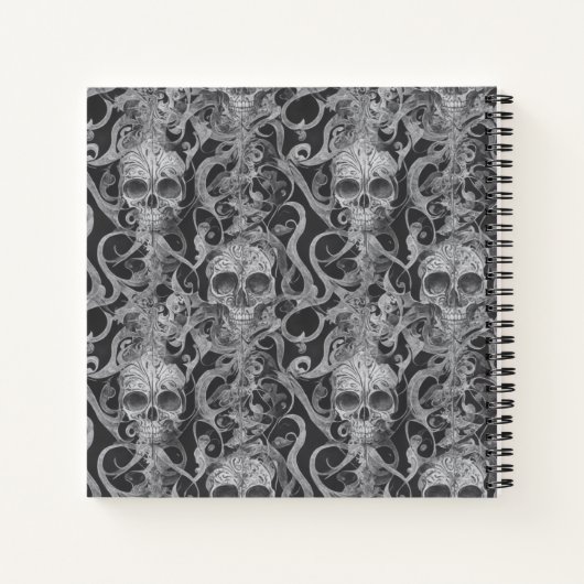 Carnet Skulls & Scrolls Grey Scary Witch's Handbook (Dos)