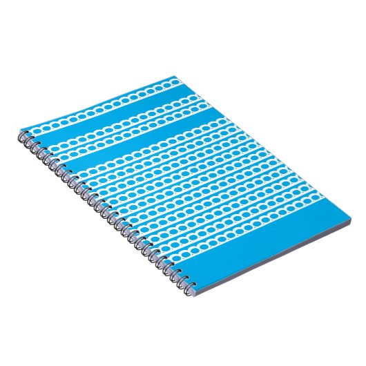 Carnet Sky Blue et blanc Bulle moderne Vagues (Côté Droit)