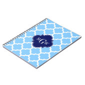 Carnet Sky Blue What Marocain #5 Navy Blu 5c Nom Monogram (Côté gauche)