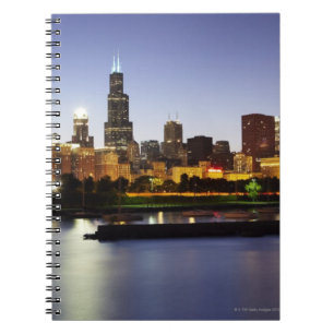 Carnet Skyline du centre-ville de Chicago à la tombée de