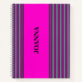 Carnet Slate Grey Fuchsia Elegant Stripes Nom (Devant)