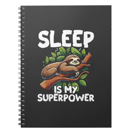 Carnet Sleep is My Superpower Sloth T-Shirt (Devant)