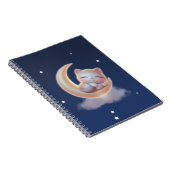 Carnet Sleeping Kitten on Moon – Cute Kawaii Cat Notebook (Côté Droit)