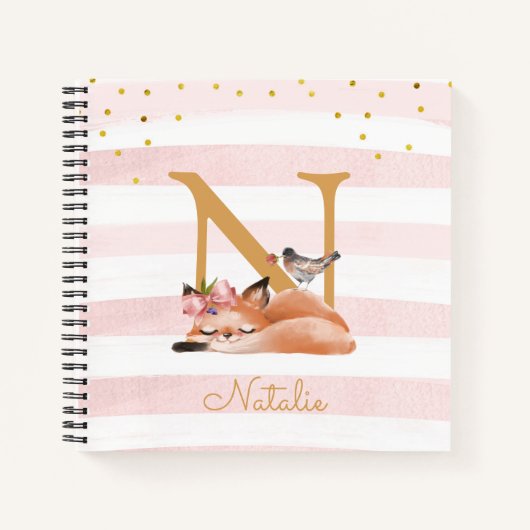 Carnet Sleepy Fox Illustration Girl Simple Sketchbook (Devant)