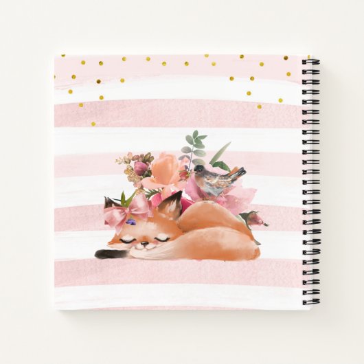 Carnet Sleepy Fox Illustration Girl Simple Sketchbook (Dos)