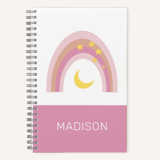 Carnet 'Sleepytime Rainbow', Douce personnalisation rose (Recto)