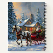 Carnet Sleigh Père Noël à cheval de Noël (Dos)