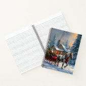 Carnet Sleigh Père Noël à cheval de Noël (Intérieur)