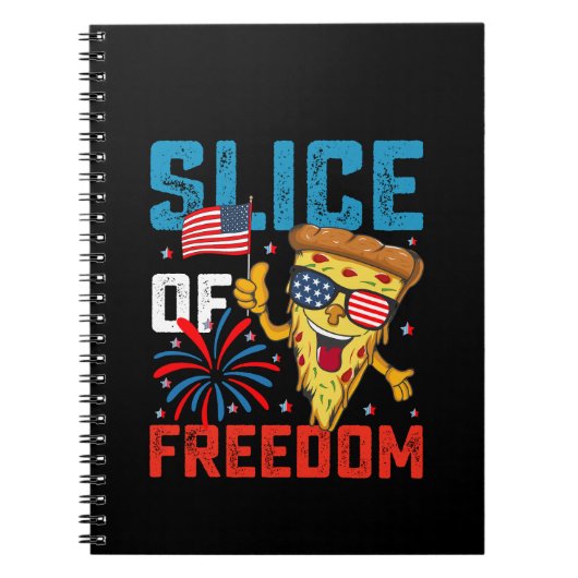 Carnet Slice Of Freedom 4 Juillet Pizza USA Drapeau Sungl (Devant)