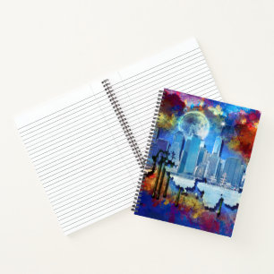 Carnet SlipperyJoe NYC graffiti lune entourée de nuages t