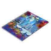 Carnet SlipperyJoe NYC graffiti lune entourée de tourbill (Côté gauche)