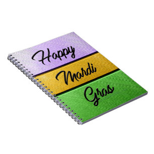 Carnet SlipperyJoe's Happy Mardi Gras violet or vert b