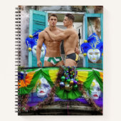 Carnet SlipperyJoe's Mardi Gras masques perles décoration (Devant)