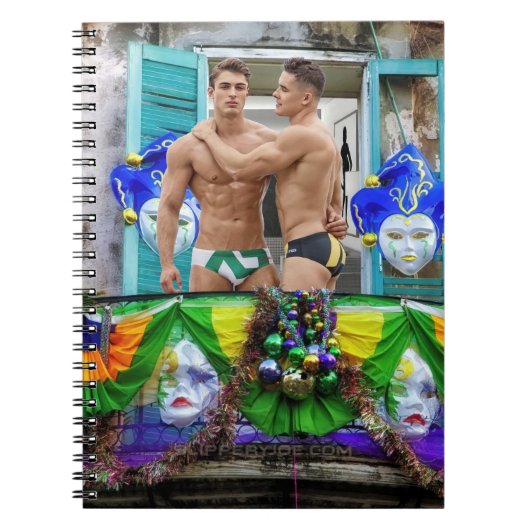 Carnet SlipperyJoe's Mardi Gras masques perles décoration (Devant)