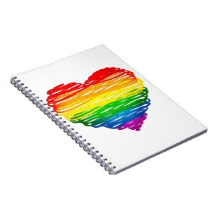 Carnet SlipperyJoe's Pride Heart Scribbles forme de coeur