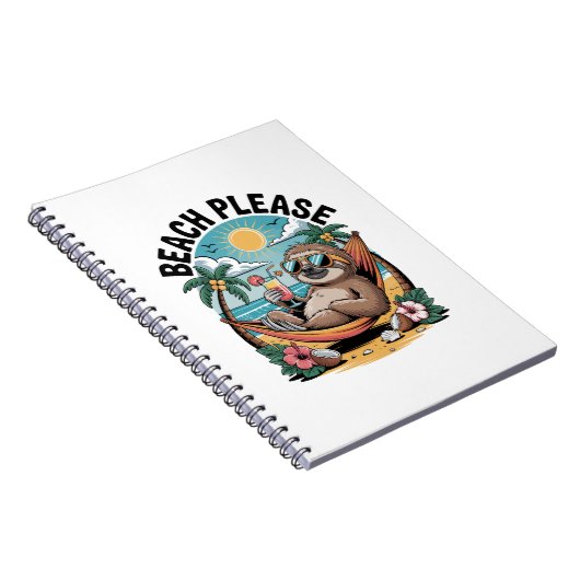 Carnet Sloth avec glace Crème Plage d'été S'il vous plaît (Côté Droit)