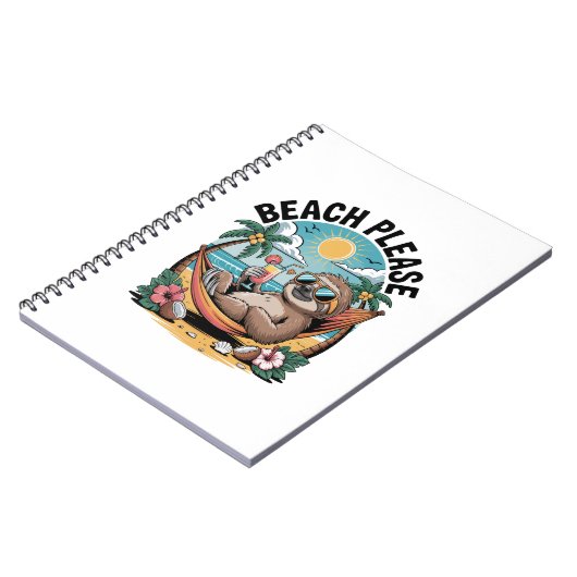 Carnet Sloth avec glace Crème Plage d'été S'il vous plaît (Côté gauche)