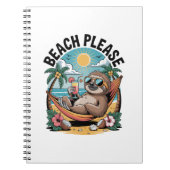 Carnet Sloth avec glace Crème Plage d'été S'il vous plaît (Devant)