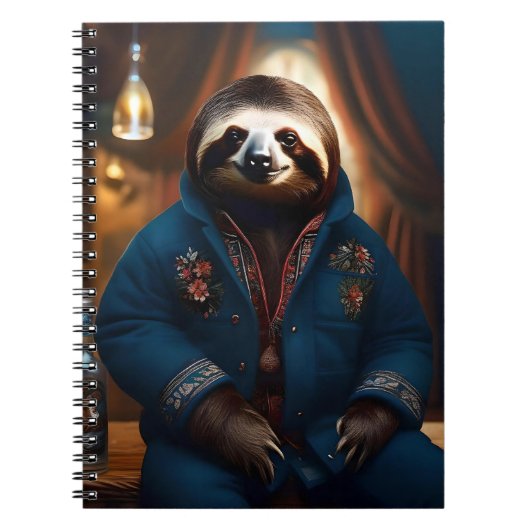 Carnet Sloth Dans Sa Veste À Boire, (Devant)