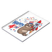 Carnet Sloth Happy 4th Rocket Fireworks USA (Côté gauche)