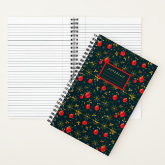 Carnet Small Festive Christmas Notebook - Red Ornaments