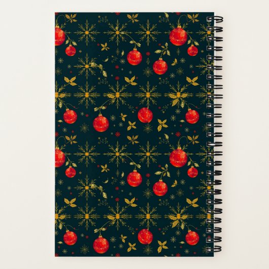 Carnet Small Festive Christmas Notebook - Red Ornaments (Verso)